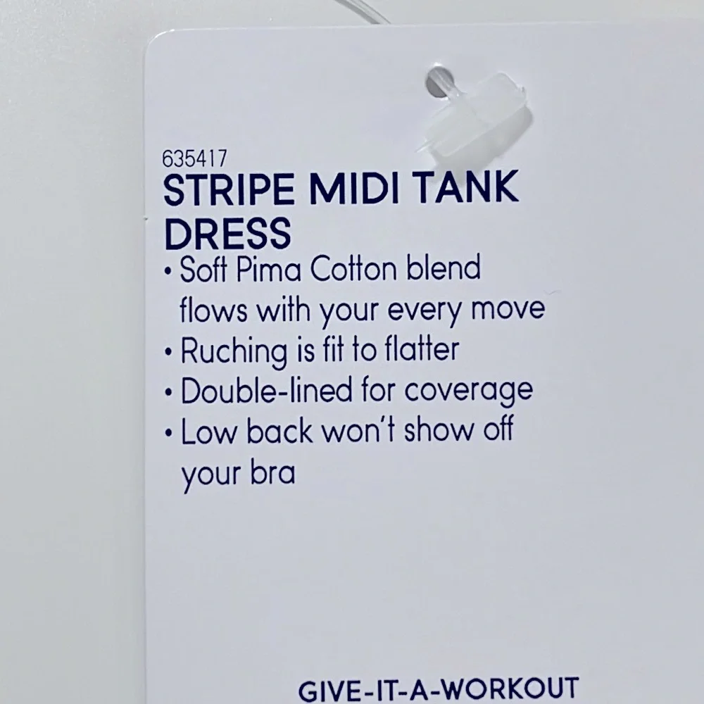 Athleta Ruched Stripe Midi Tank Dress Size M - Picture 12 of 12